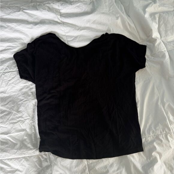 Francesca’s Black Twist Front Short Sleeve Tee Size XXS - Picture 1 of 9
